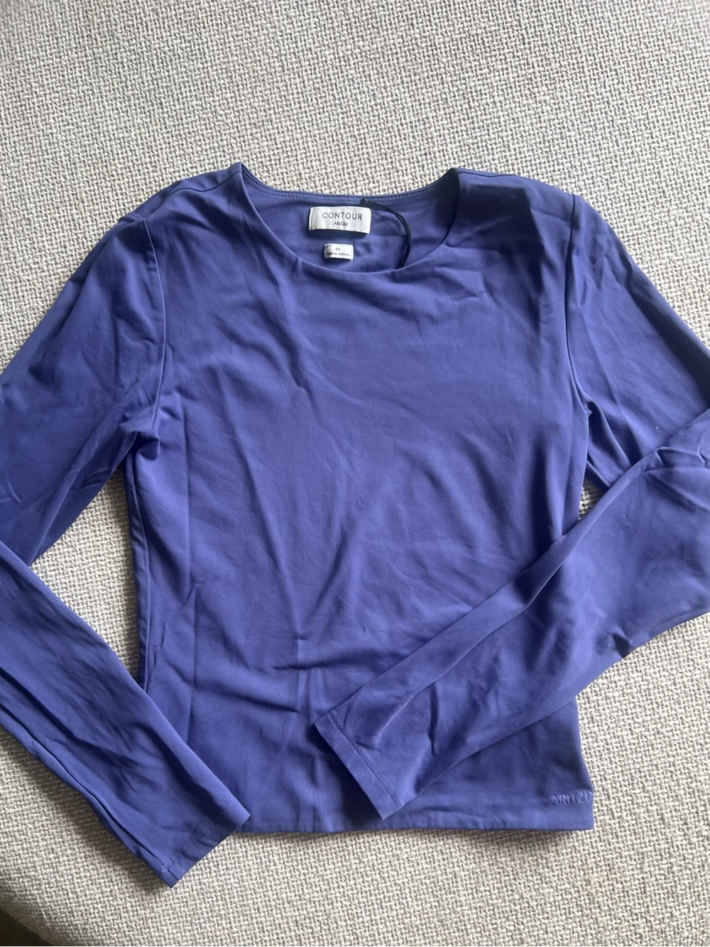 Aritzia Contour Crewneck Top in Ablaze Blue - medium